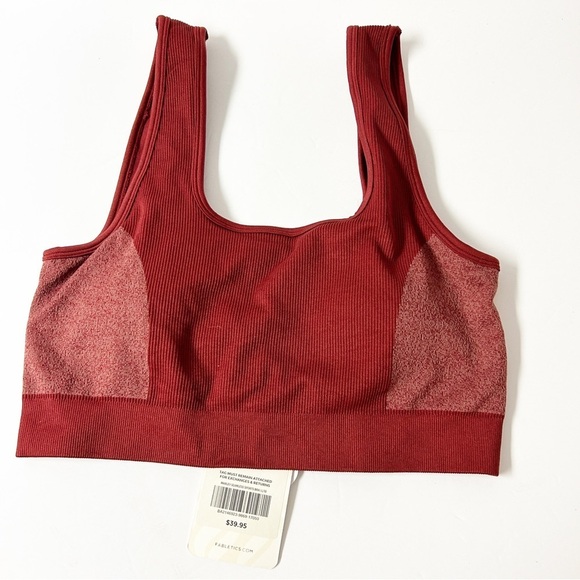 NEW Fabletics Maroon Marley Seamless Sports Bra Large - Picture 1 of 6